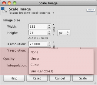 GIMP Scale Image